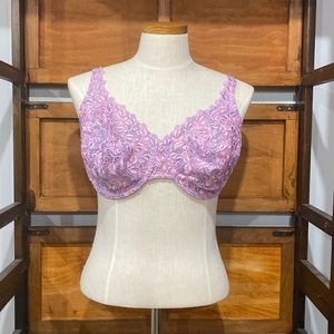 Playtex Secrets, Pink and Purple Lace Underwire Bra size 38DD
